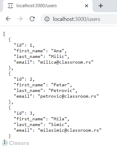 users endpoint